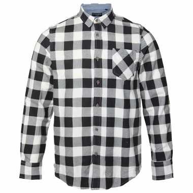 Houthakkers overhemd wit zwart